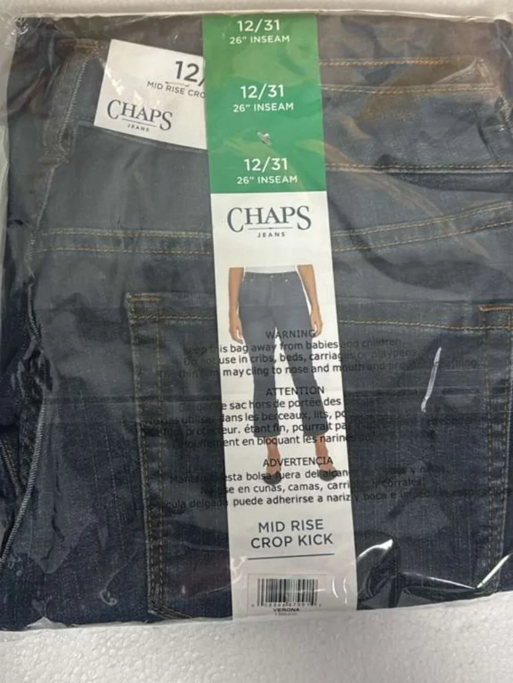 Chaps Ladies' Mid Rise Crop Kick Jeans - Picture 4 of 4